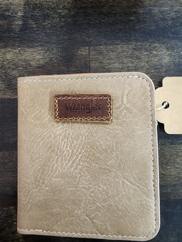 Wrangler Solid Color Small BI-Fold Wallet RFID Card Holder - Khaki