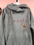 Cowboys Funnel Neck Hoodie- Dark Grey- Large