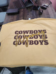 Harvest Gold Cowboys Stacked Crewneck- Front and Back Design